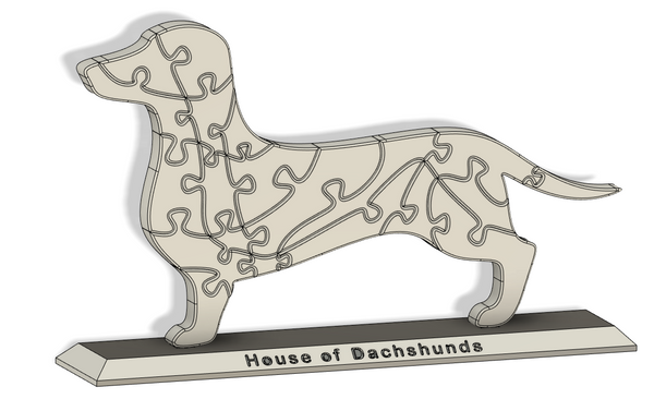 3D Dachshund Puzzle - 20 pieces